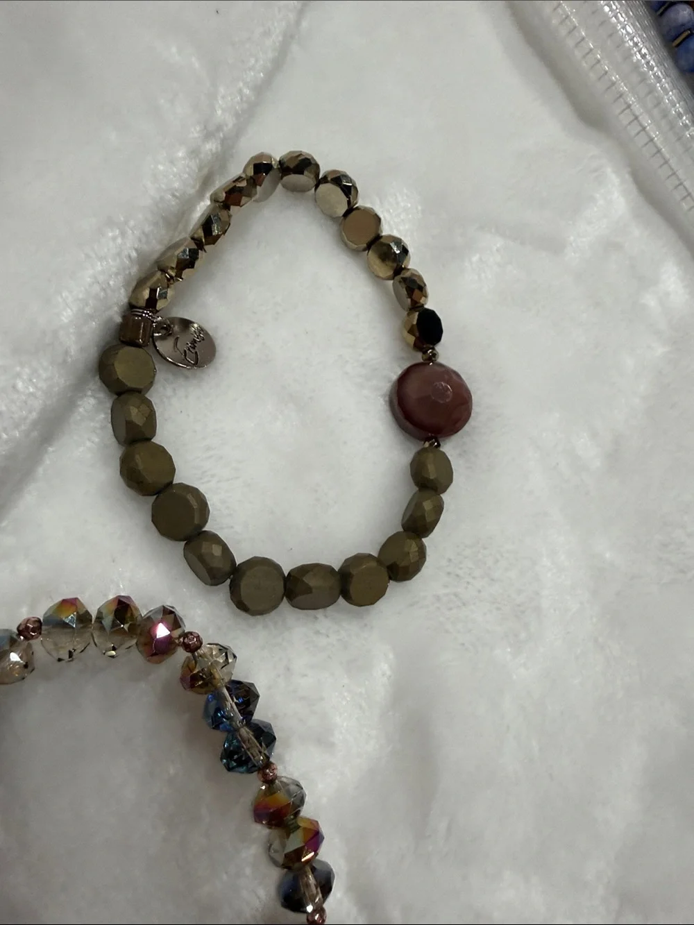 Erimish Multistrand Stretch Bracelet Set in Brown and Iridescent